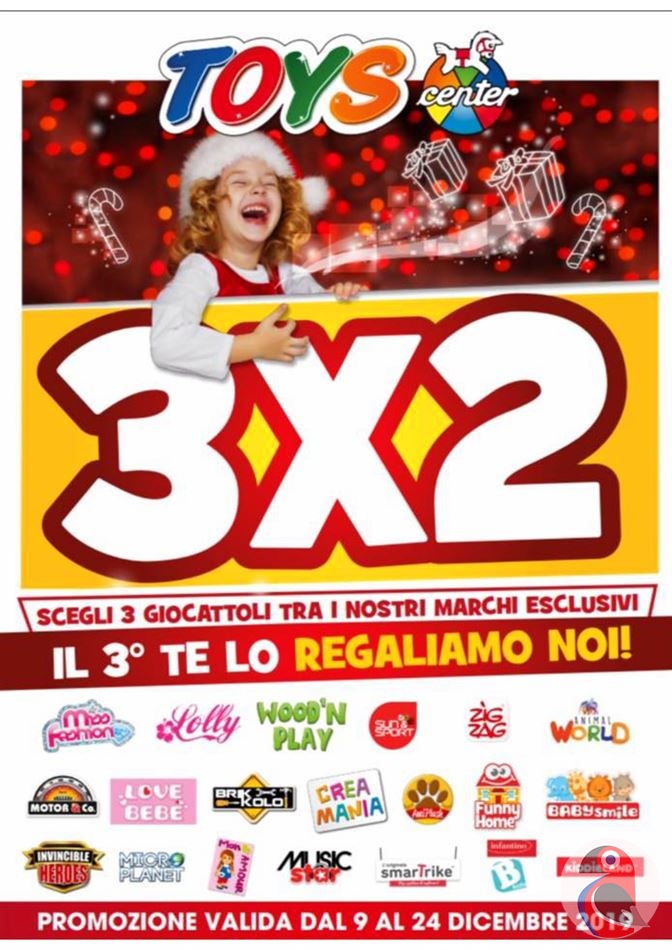 Volantino Toys Center Promozione 3x2 dal 9/12 al 24/12/2019
